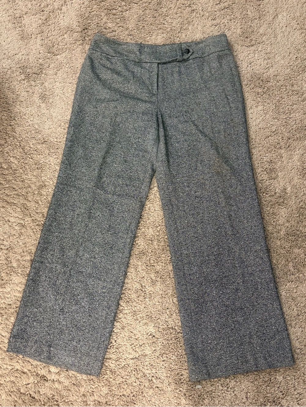 Talbots Black & White Tweed Wide-Leg Trousers
